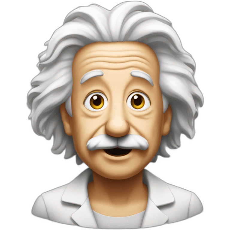 Einstein with a wonder expression emoji