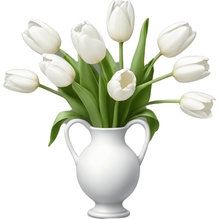 White tulips vase emoji