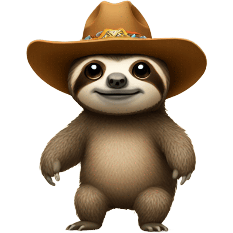 Sloth with cowboy hat emoji