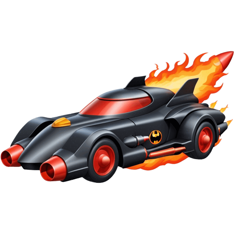 ROCKET IN FIRE BATMOBILE emoji