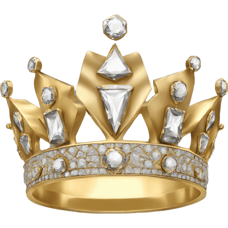 tzar style art deco diamond crown gold  emoji