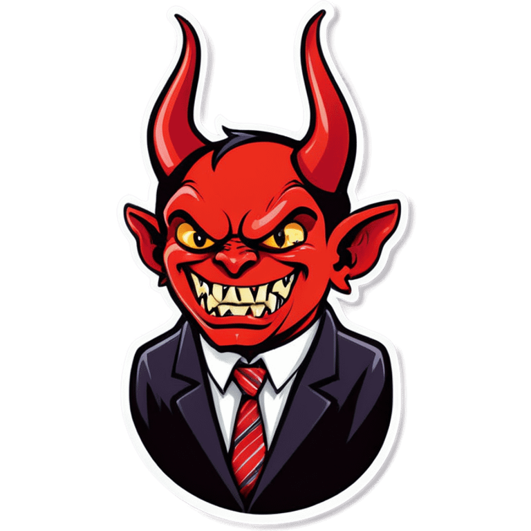 Naughty devil in a tie emoji