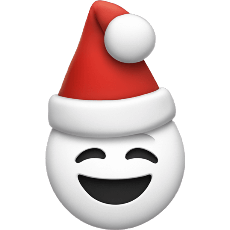 Grinning smiley with Christmas hat emoji