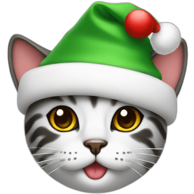 cat with Christmas hat emoji