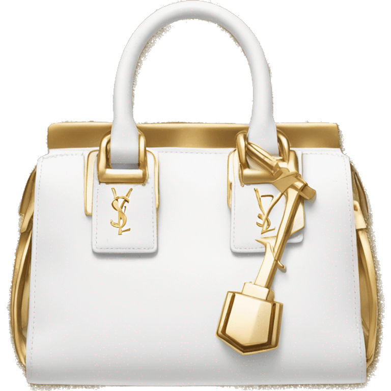 White and gold YSL bag  emoji