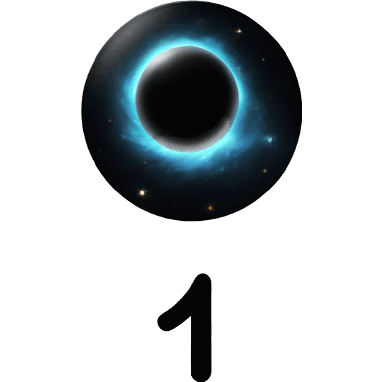 black hole in space with number 1 in side emoji