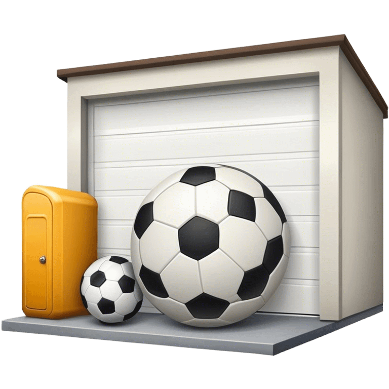 Garage can with a football emoji