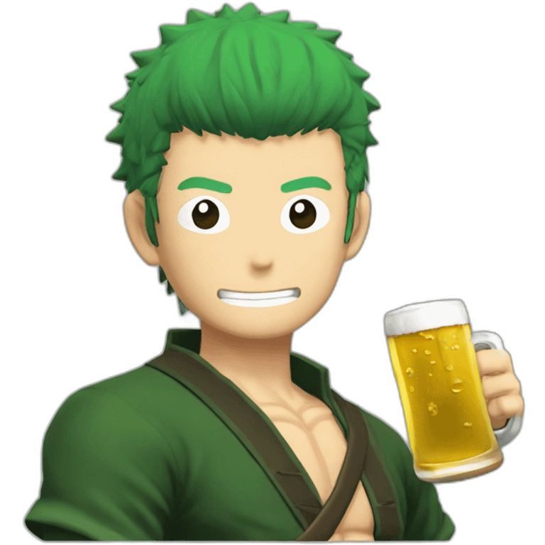 Roronoa zoro qui tien une biere emoji