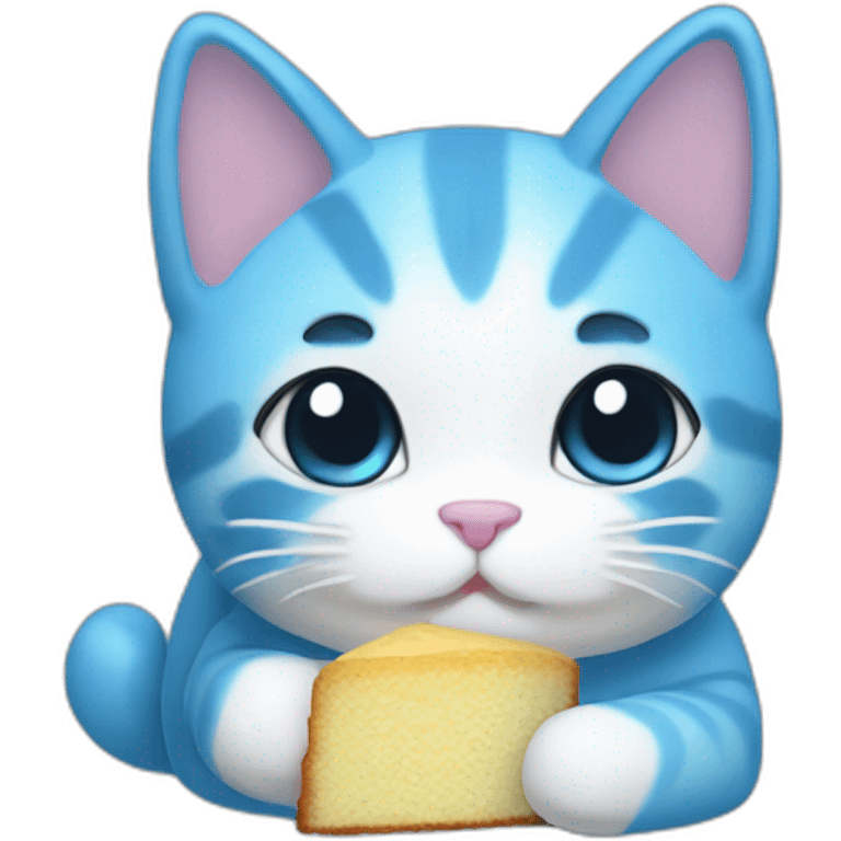 blue cake mochi cat emoji