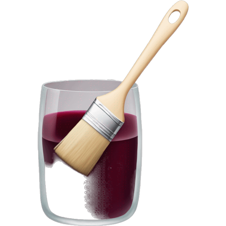 brush for paint in glass of red wine emoji