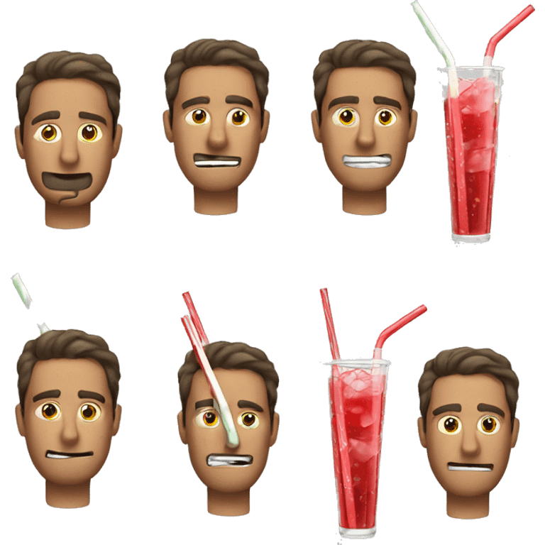 Men drink out of the same straws emoji