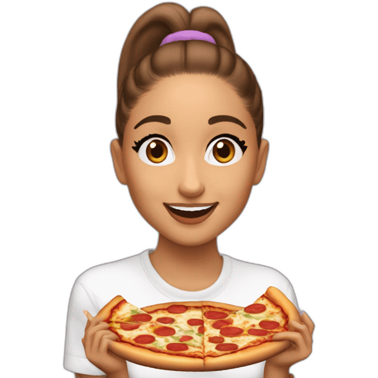 Ariana grande qui mange une pizza emoji