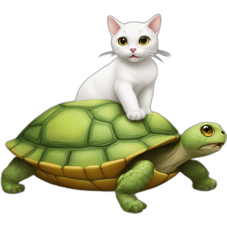 Cat on a turtle emoji