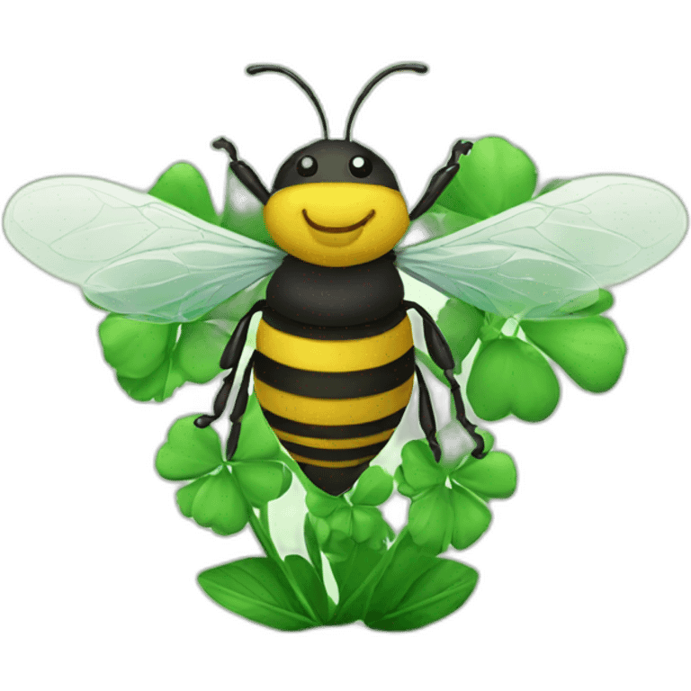 bee on clover emoji