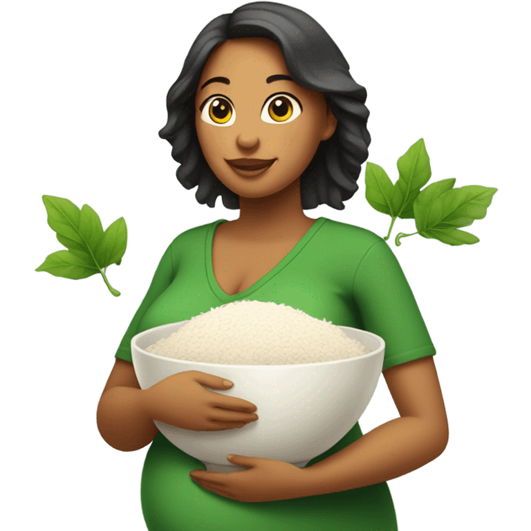 leaf rice pregnant woman  emoji