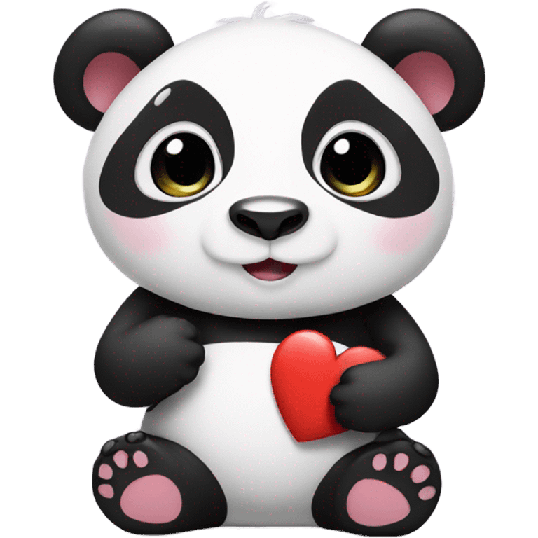 Panda with heart emoji