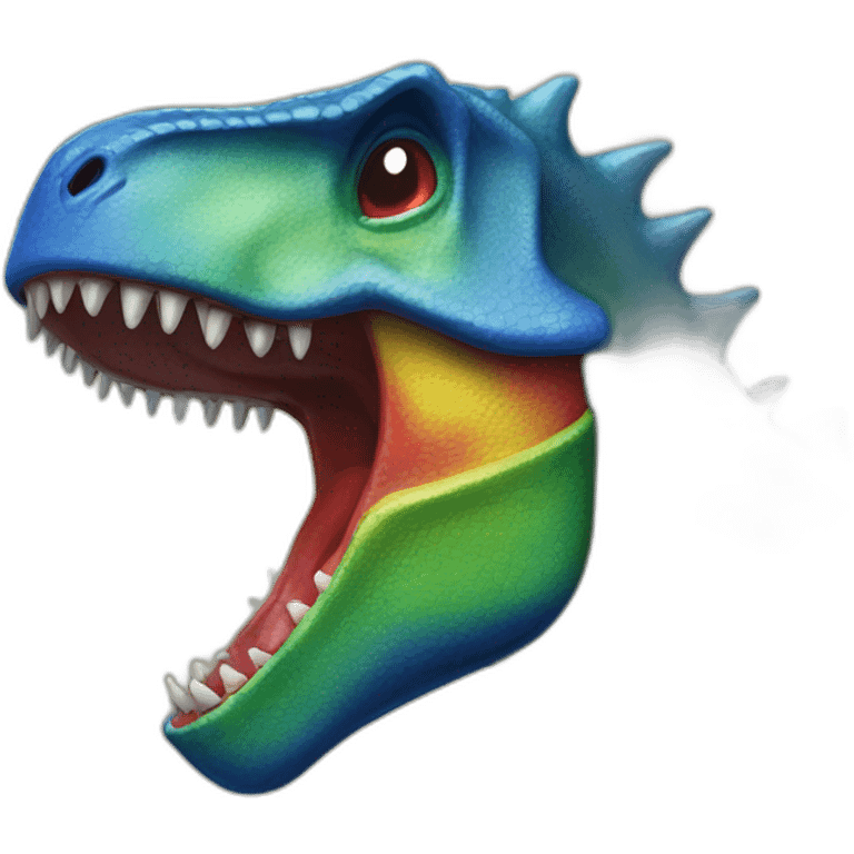 red, yellow, green and blue google chrome dino emoji