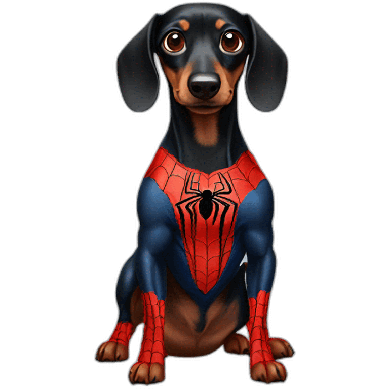 Dachshund spider man emoji