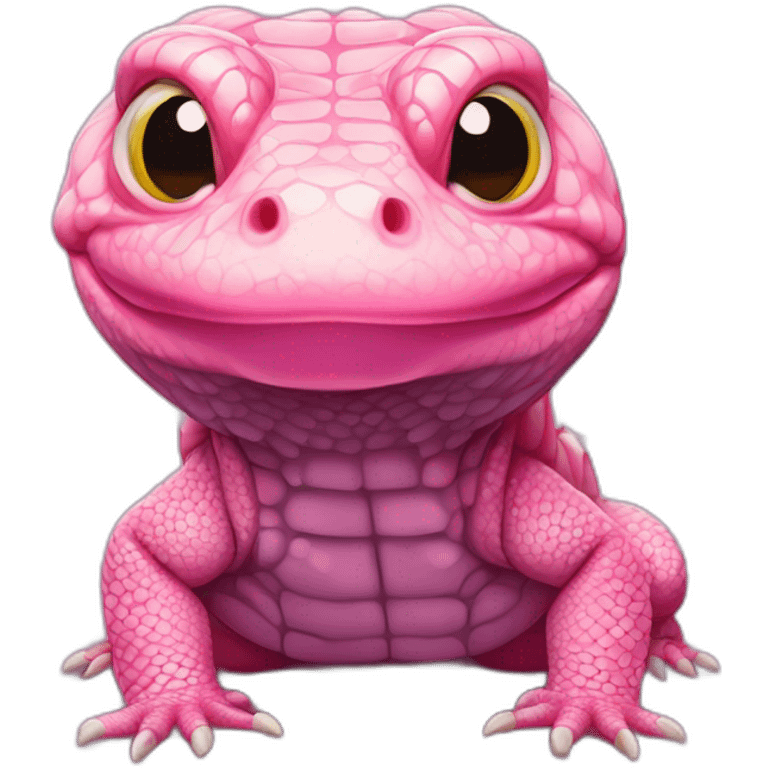 fat tegu lizard pink with big jowls emoji