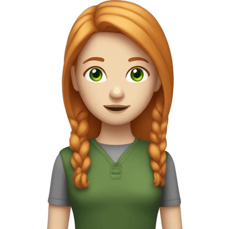 Girl with straight ginger hair and green eyes emoji