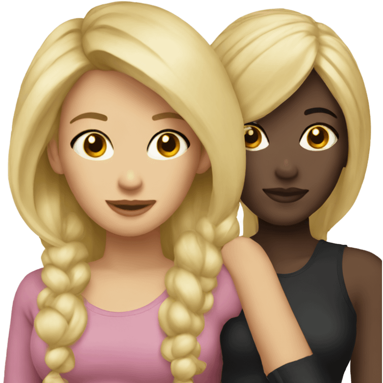 Blonde and black haired lesbians emoji