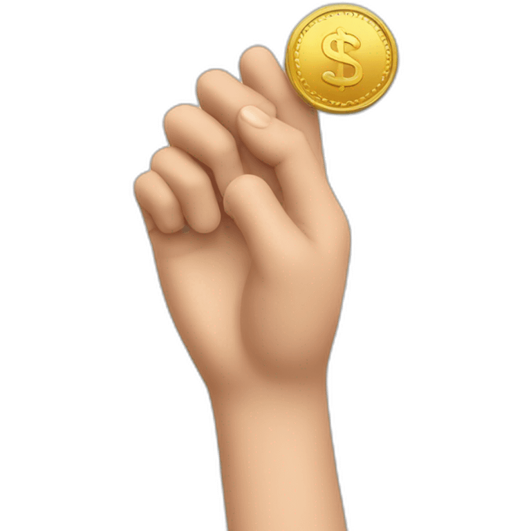 hand and coin emoji