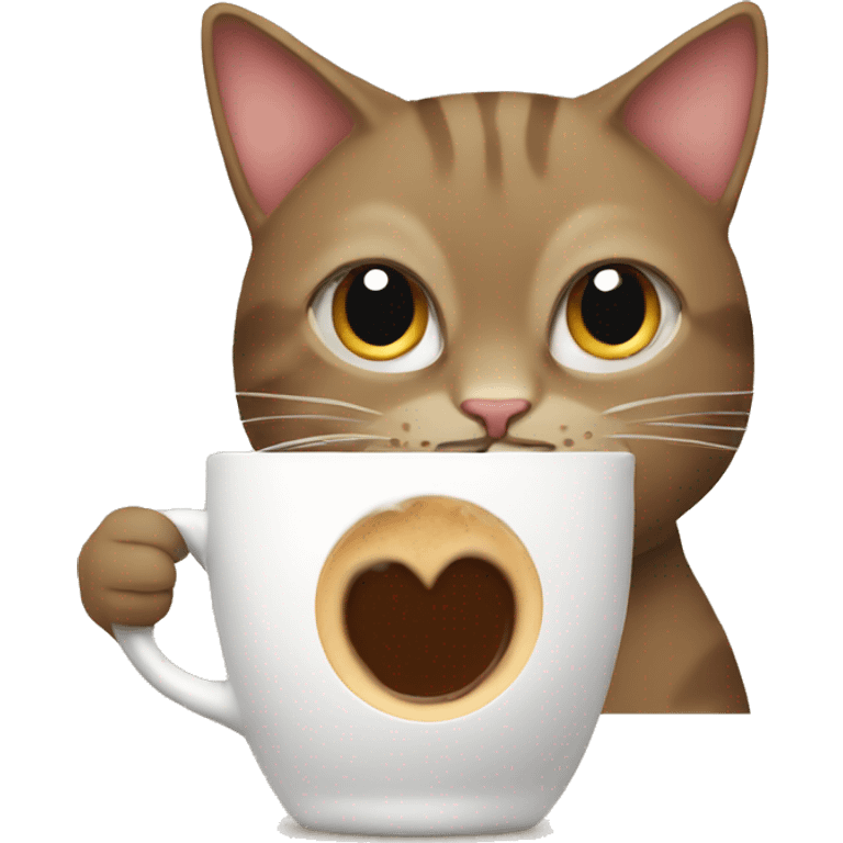 Cat holding coffe emoji