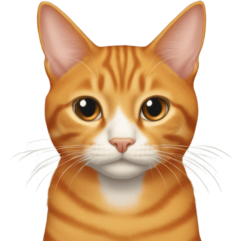 orange tabby cat missing the top half of their ears emoji