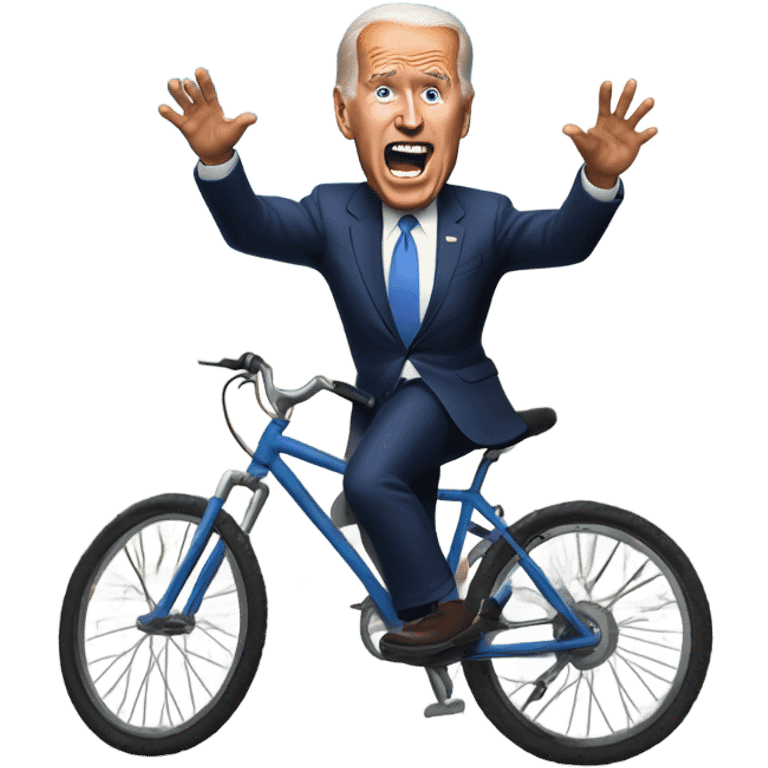 Joe Biden falling of his bike emoji