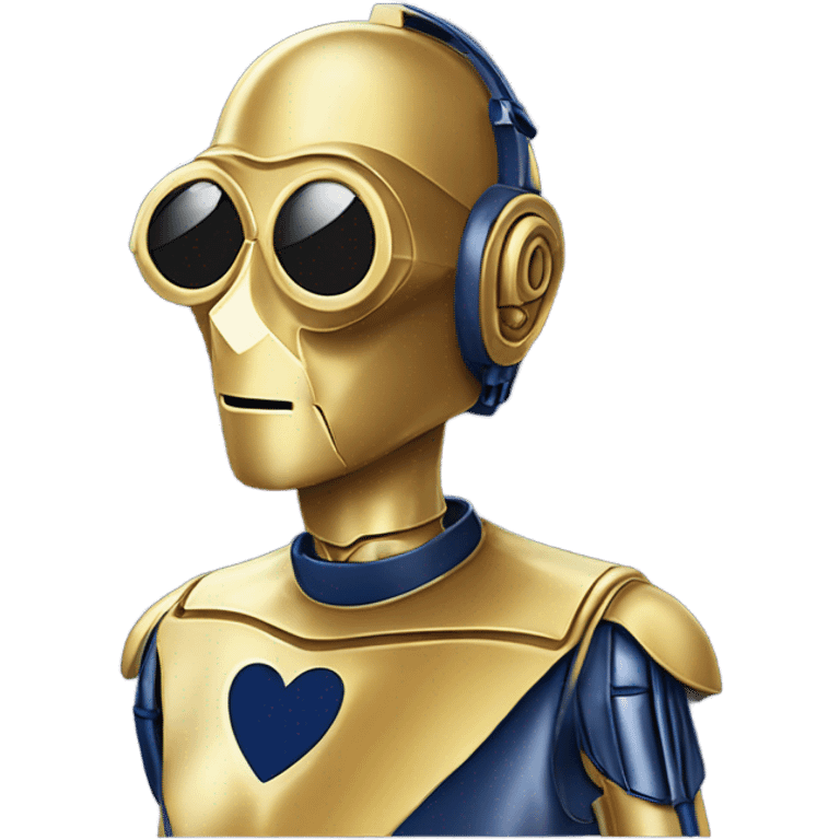 C-3PO wearing A pair of navy blue heart shaped sunglasses  emoji