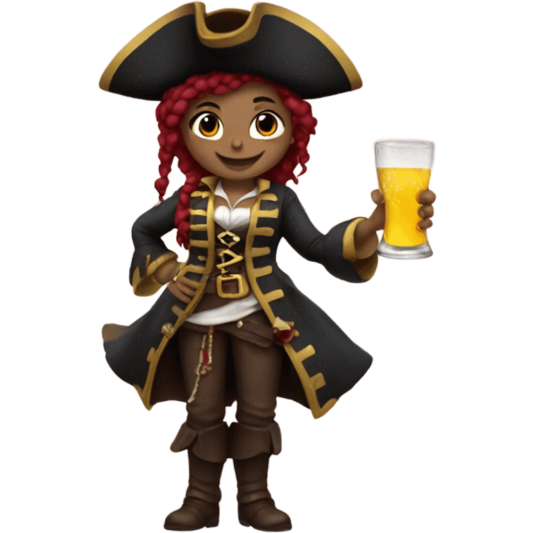 Pirate girl toasts happy new year emoji