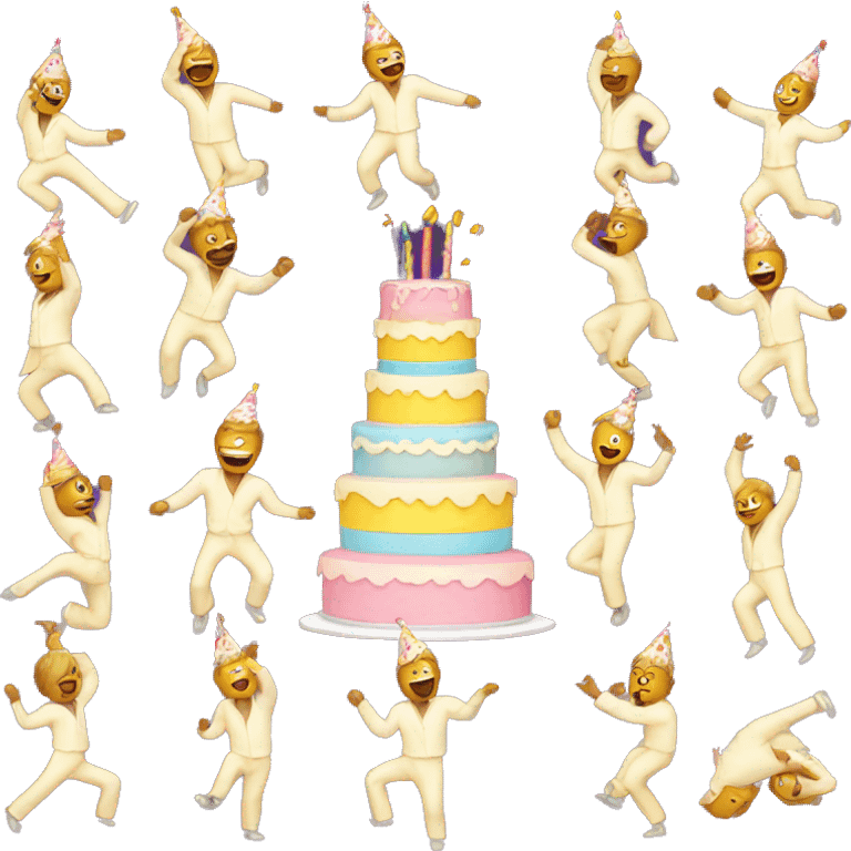 Dancing birthday cake  emoji