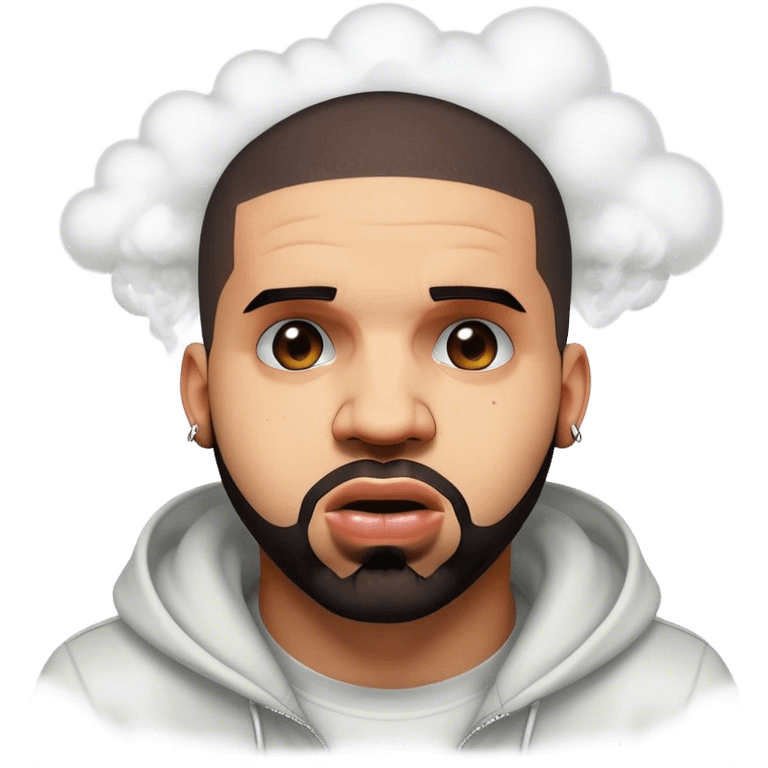 drake the rapper, extremely mad, with steam coming out of his ears emoji