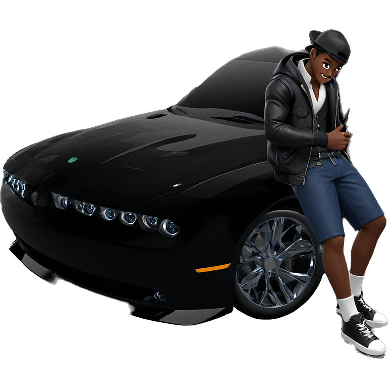 dark-skinned boy in stylish outfit emoji