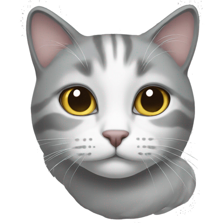 Grey and whit cat emoji