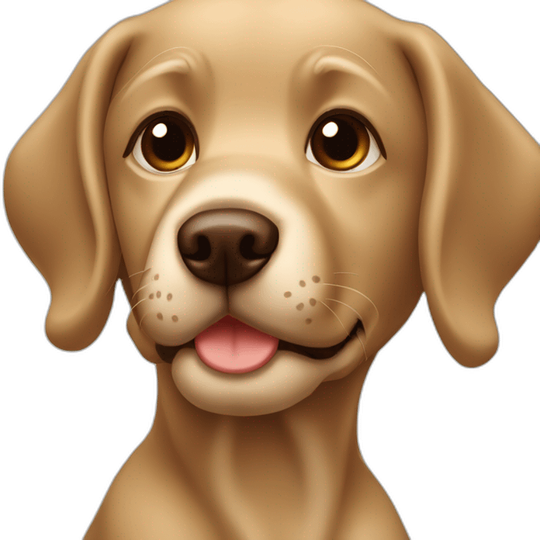 Blonde girl brown eyes with chocolate puppie labrador emoji