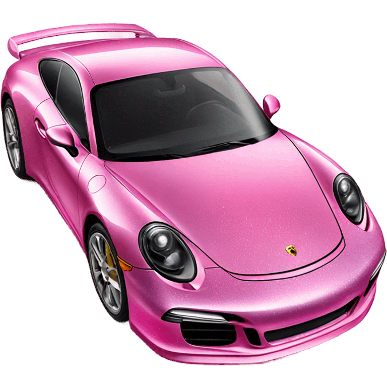 Pink ombre luxurious porsche  car with glitter  emoji