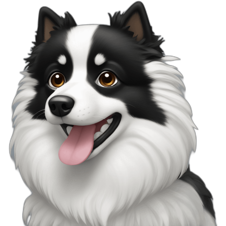 black and white spitz close up emoji