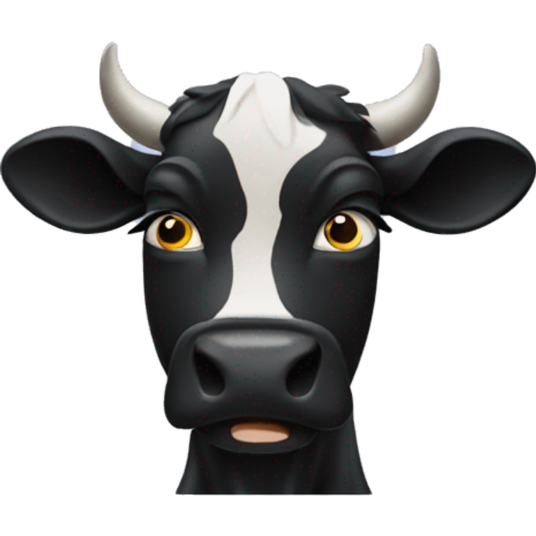 black cow making facepalm emoji