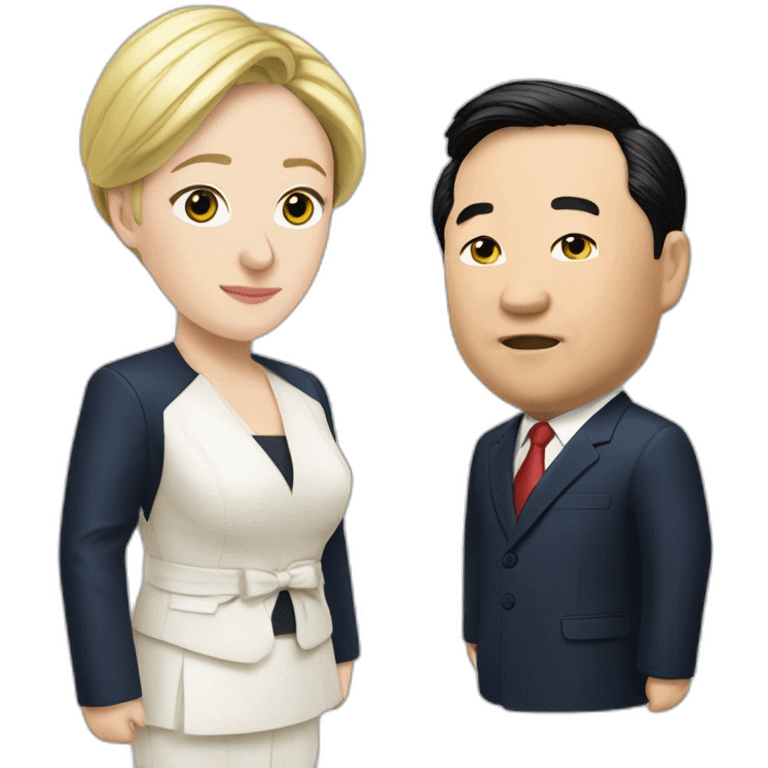 Le Pen et Xi Jiping emoji