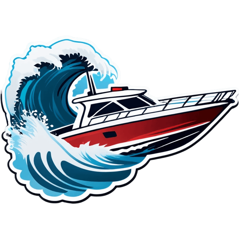 sport boat in waves emoji