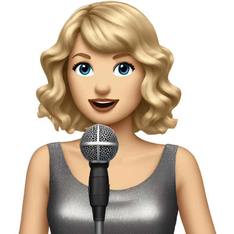 Taylor swift with microphone  emoji