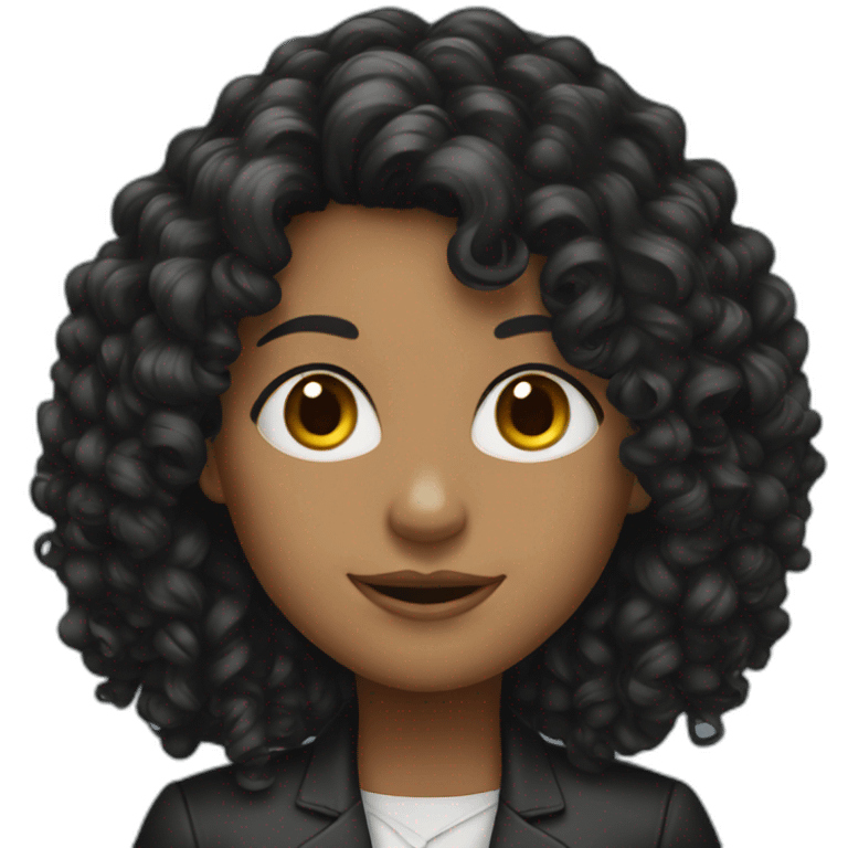 alyson our boss long curly dark hair emoji