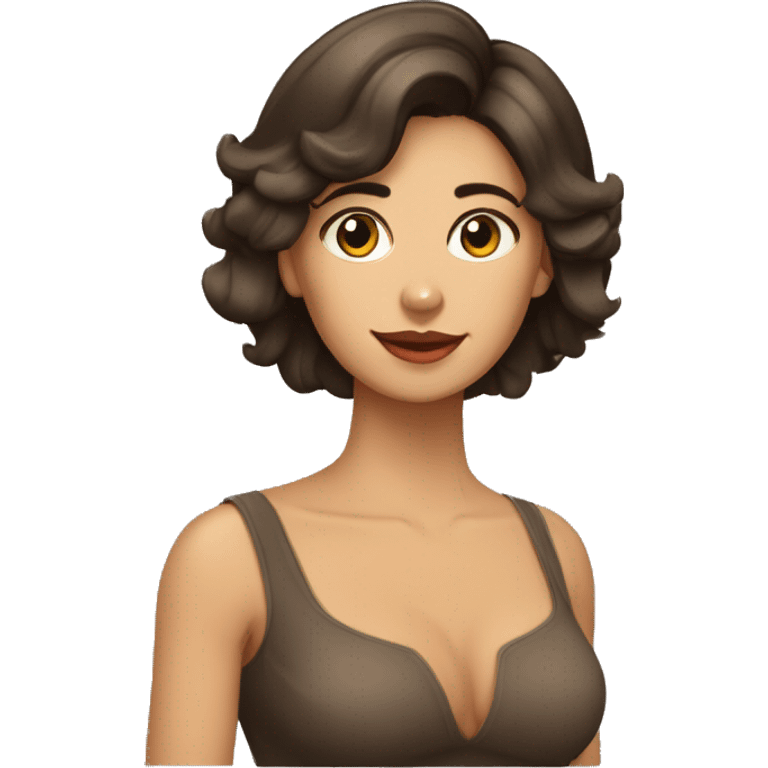 mujer morena pelinegra con perro shnauzer  emoji