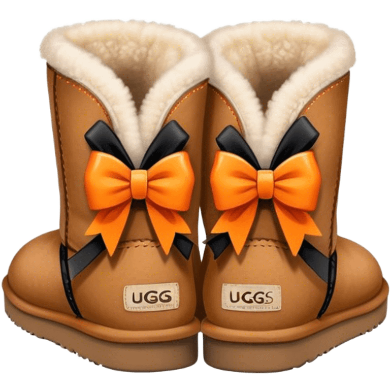 Uggs with black and orange bows emoji