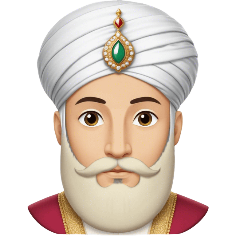 ​Cinematic Realistic Portrait of Suleiman the Magnificent, depicted as a regal Ottoman sultan adorned with a large, white, round, tall turban and a majesti beard, his commanding gaze bathed in warm, historic lighting that exudes timeless authority and grandeur, emoji