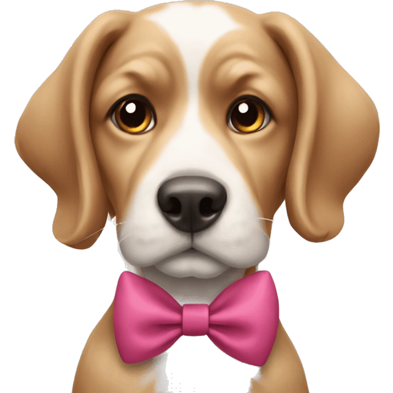 Dog with bow  emoji