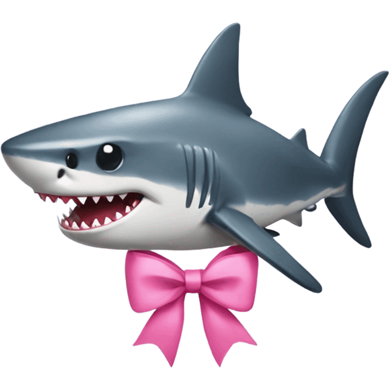 Shark with pink bow emoji