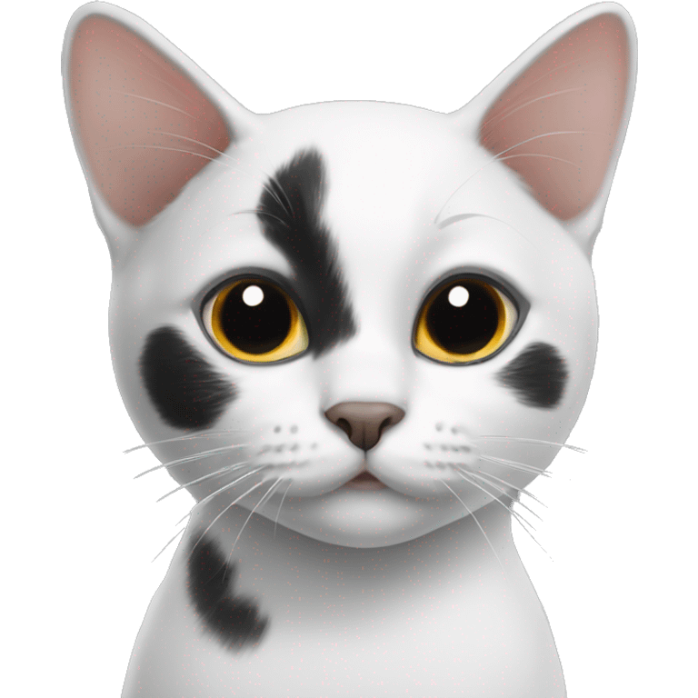 black and white cat with black nose emoji