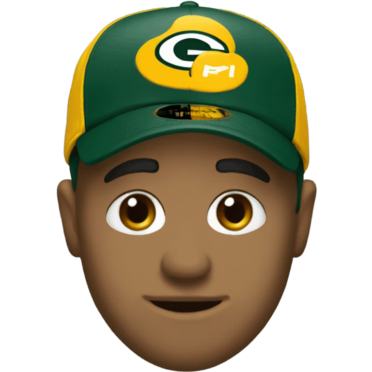 Me wearing a Green Bay Packers hat emoji